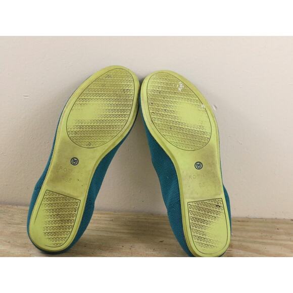 Rothy's Flats Womens 8.5 Round Toe Ballet Flats Green Blue Slip Ons Shoes - Picture 8 of 10
